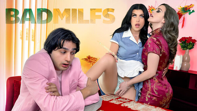 Bad Milfs - Elias Cash - Gal Ritchie - Nicole Emma Vaunt - Waitress Turns Tables in a Dirty Threesome / 04.09.2024